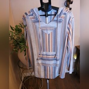 NWOT Striped Hooded Women's Top